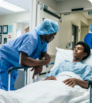 Patient receiving care